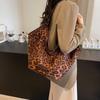 Duża pojemność torby typu tote z nadrukiem w panterkę, damska torba typu crossbody, torba na ramię do pracy