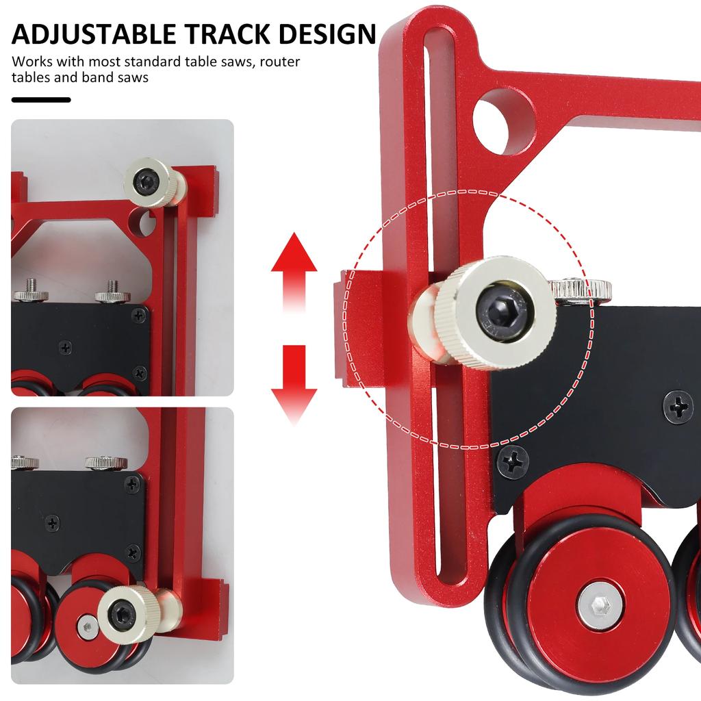 New Stock Guide Roller Aluminum Alloy One-Way Table Saw Feeding Guide Roller Adjustable Featherboard Anti-Rebound Feather Board