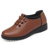 Scarpe Casual, Tacco Zeppa di Media Lunghezza per Primavera e Autunno, Comode Scarpe da Donna in Pelle Monocolore, Suola Morbida, Scarpe a Calzino