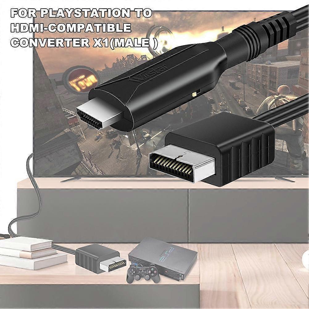 For Playstation 2 PS2 To HDMI-Compatible Adaptor Cable HD RCA AV Audio Video X1