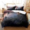 Cool Microfiber Black Gold Brown Medieval Dark Fantasy Gaming Bedding Set Duvet Cover + 2 Pillowcases All Season Use