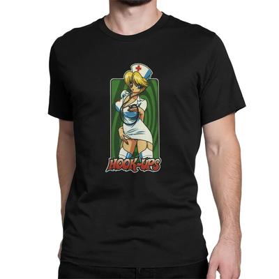 Hook Ups Baumwoll-Oberteile Mode Kurzarm Rundhals-T-Shirts Bedrucktes T-Shirt Herren Damen Manga Krankenschwester-Mädchen Vintage Y2k T-Shirt