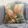 1Pc Australian Wildflower Watercolor 2D Printed Single-Sided Decorative Painting, With Zipper Closure
