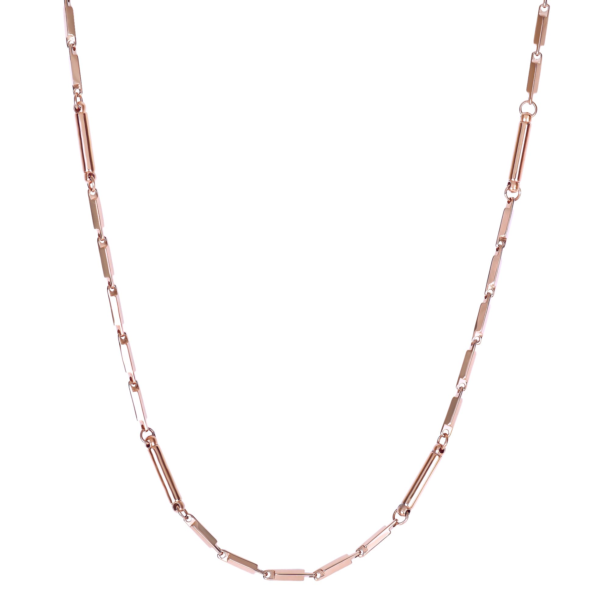 

[Jeroot] Stylish, Lightweight Magnetic Necklace for Women, Hypoallergenic, 2mm Wide, 45cm Long, Pink Gold, with Exclusive Box