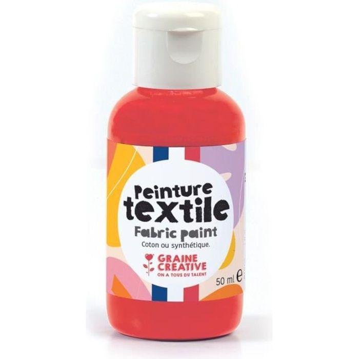 Peinture pour textile - GRAINE CREATIVE ON A TOUS DU TALENT - 50 ml - Rouge - Plastique - Adulte