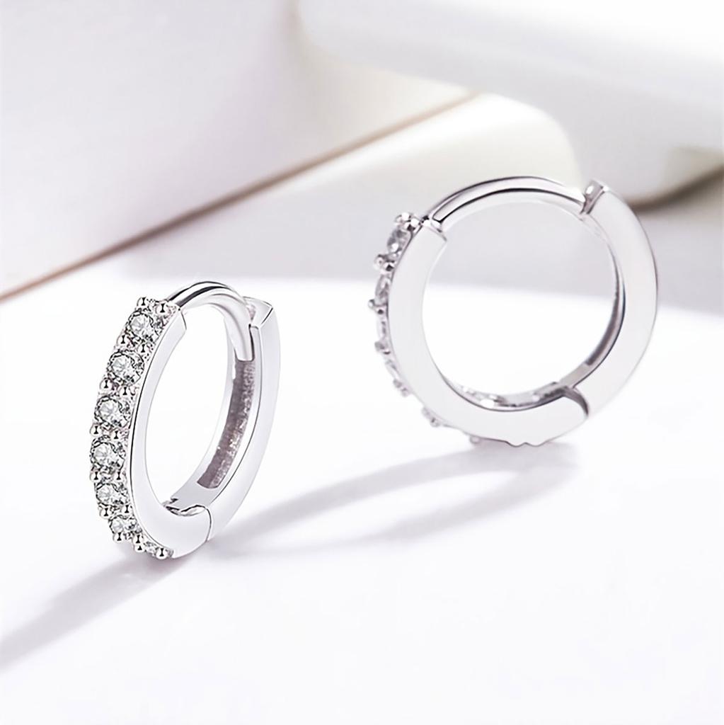 S925 Sterling Copper Pin Earrings Fashion Hoop Earrings White Gold Plated Earrings Nickel Free Earrings