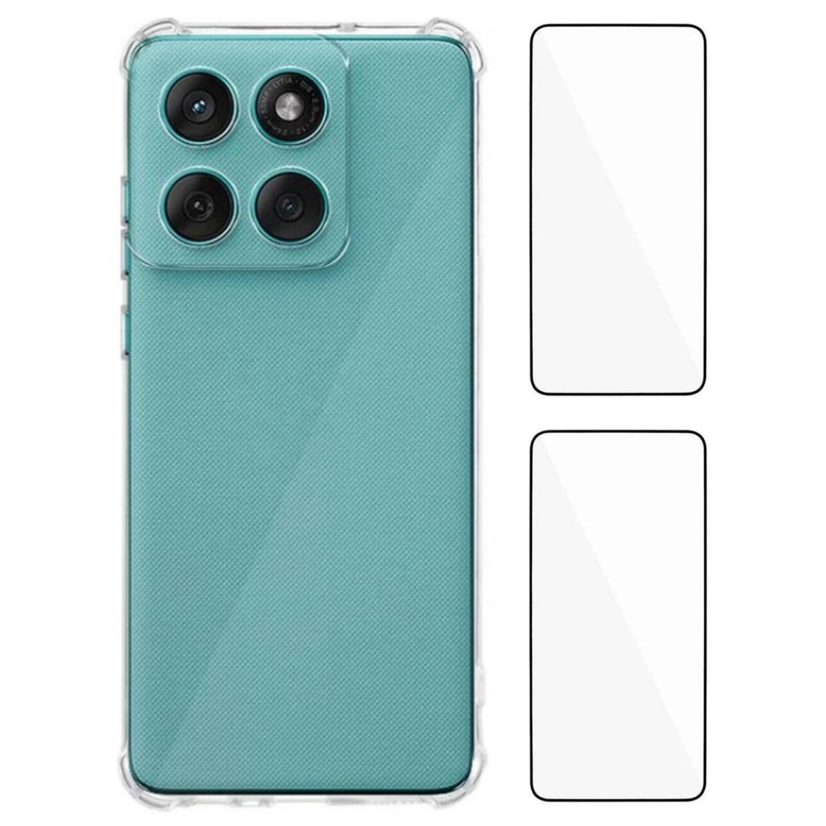 

WANLONFENG WL3 Серія Для Motorola Edge 60 Fusion 5G Чохол з ТПУ 1.5мм Чохол для телефону з 2 шт. Захисними плівками із загартованого скла As Shown A