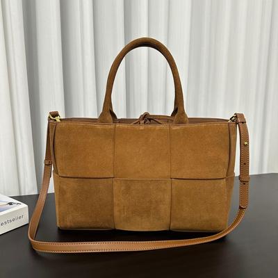 New Matte Leather Hand Woven Women's Handbag Large Capacity Tote Bag Single Shoulder Letter Bag