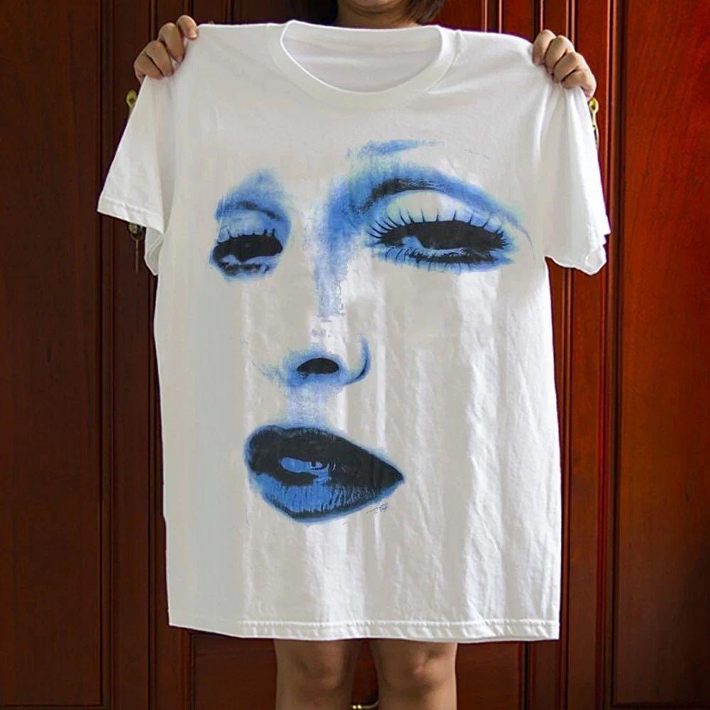 T-shirt alla moda Y2k Nuova Madonna Faccia Grande Collezione Estiva T-shirt Vintage Hip Hop Streetwear Casual Larga Stampa T-shirt Unisex