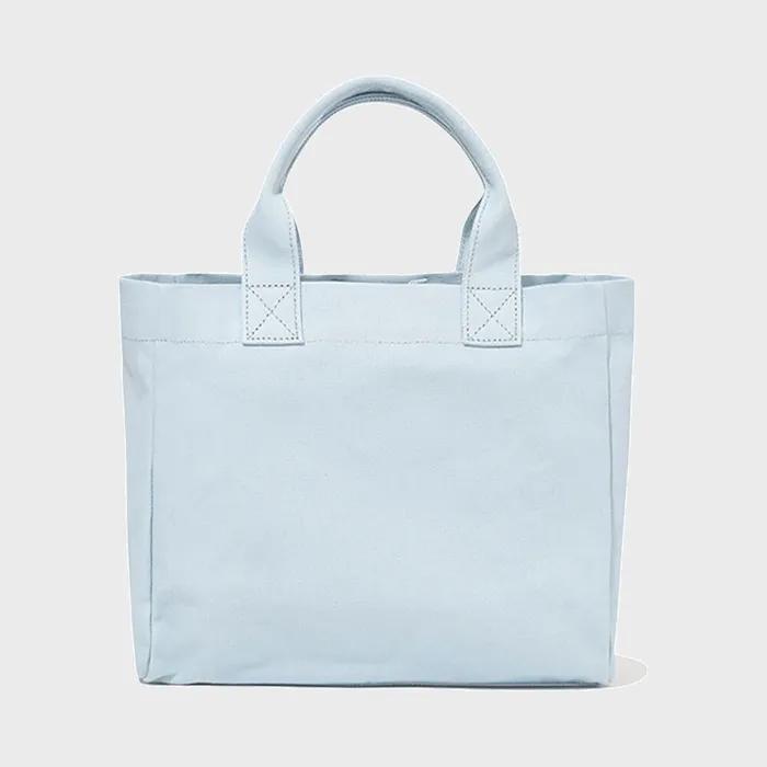 Clover Heart Canvas Mini Tote Bag Blue
