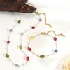 Adjustable Length Colored Stone Necklace Bracelet Mix Color Resin Necklace Bead Necklace  for Women