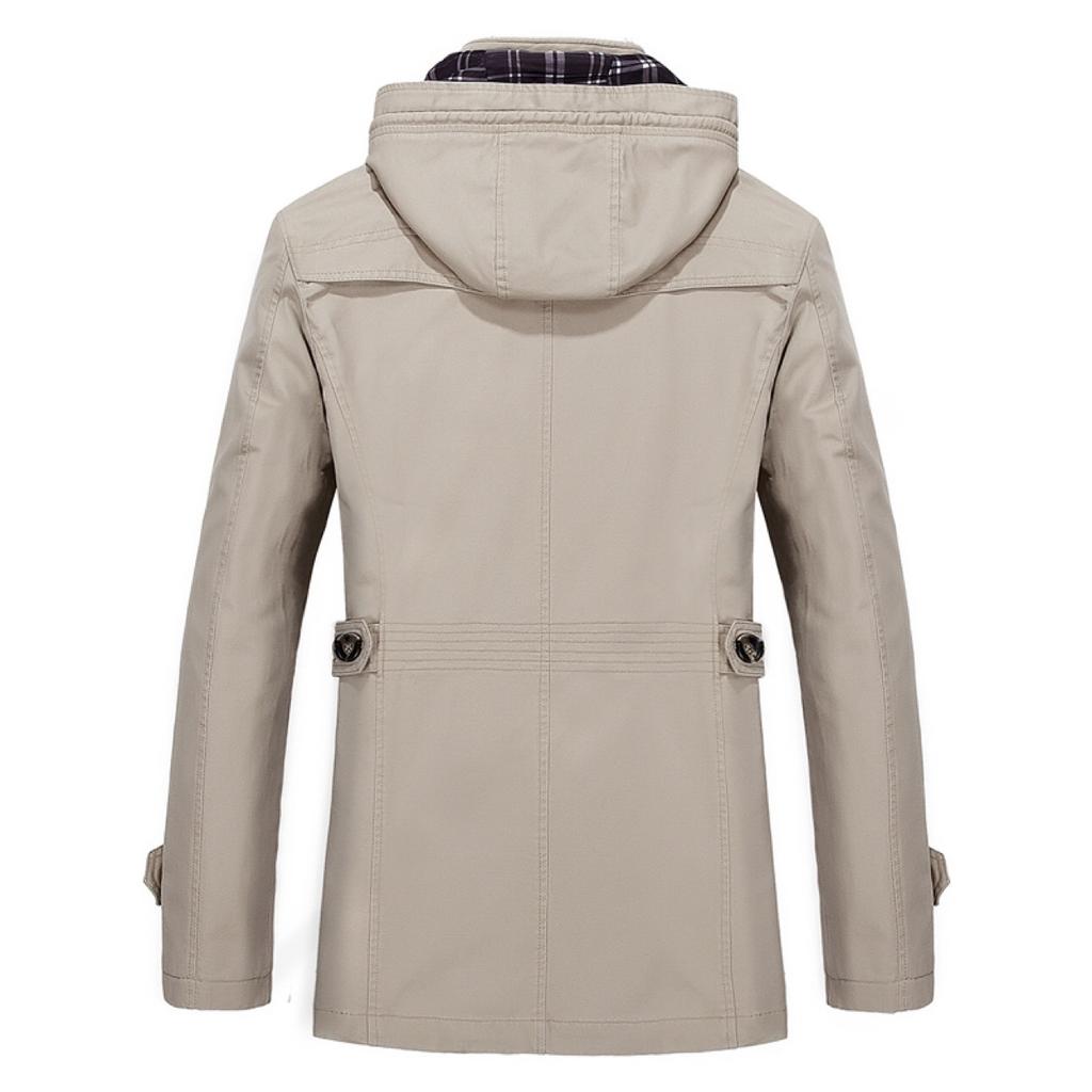 New Autumn and Winter Men's Jacket Pure Cotton Washed Mid-length Large Size Casual Windbreaker Jacket