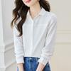 Nouveau Haut à Manches Longues Printemps et Automne en Pur Coton Épissuré Coupe Slim et Fin Chemise de Navetteur