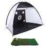 Swing Net with Practice Mat Polyester Hitting Aid Net with Balls for Backyard Indoor Outdoor Driving Chipping Training