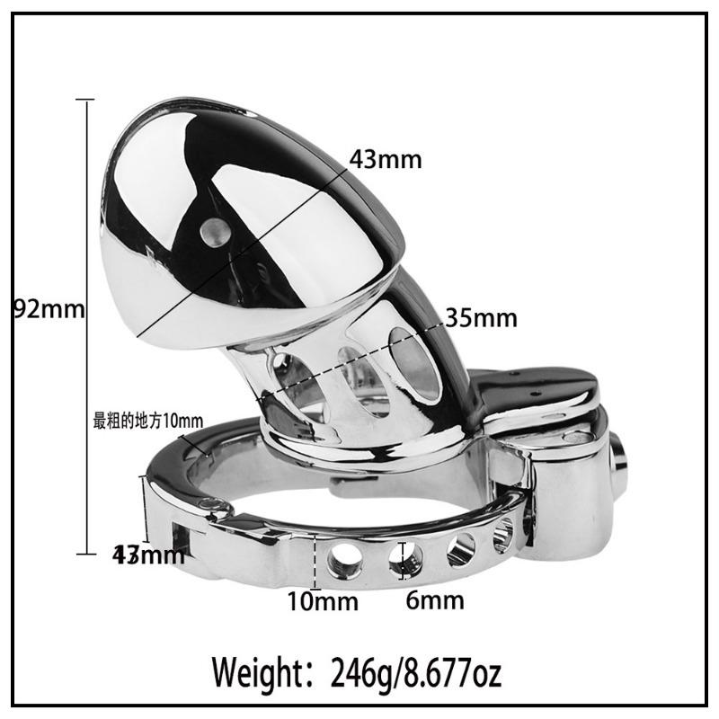Male Metal Chastity Lock, Sissy Silver Chastity Cage, 6 Positions Adjustable Abstinence Chastity Device, Adult Erotic Products