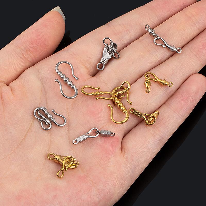 Stainless Steel Hand-Shape Toggle Connectors Diy Jewelry Making Bracelet Clasps Bulk Accessories