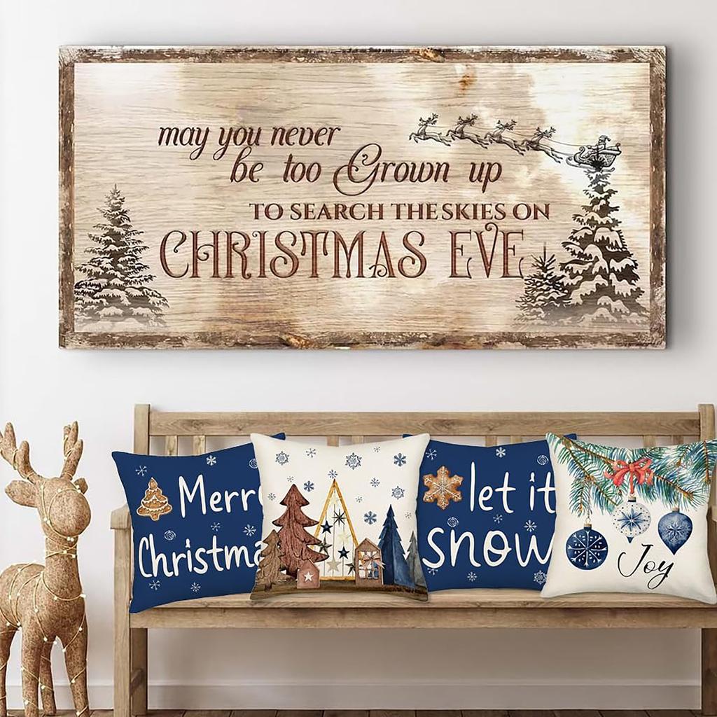 Merry Christmas and Let It Snow Christmas Pillowcases: Festive Decor for Your Home Sofas, Bedroom Pillow Covers, Holiday Gifts
