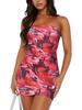 European & American Style Strapless Printed Bodycon Sexy Short Dress