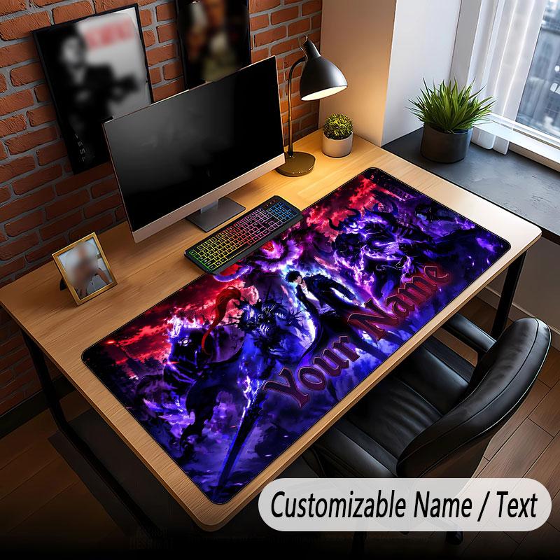 Custom Name Extended Mouse Pad,Solo Leveling Gaming Desk Mat For Home Office Desktop Decor