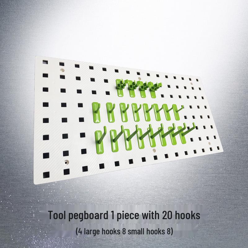 Pegboard Plastic Tool Organizer: Hanging Board for Car Wash, Hardware, Power Tools, and Storage Display.