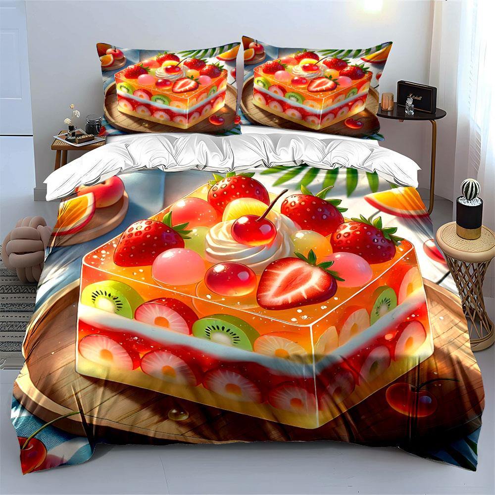 Sweet Fruity Paradise Dreams Bedding Sets Duvet Covers Pillowcases(1* Duvet Cover 2* Pillowcases Without Duvet Insert)
