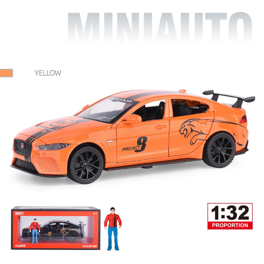 Maßstab 1:32 Jaguar Sport-Druckgussauto-Modellspielzeug, zurückziehbares Spielzeugfahrzeug mit Ton und Licht für Kinder, Kleinkinder, Jungen und Mädchen, Geschenkkollektion