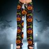 Women's Halloween Print Drawstring Wide Leg Pants for Casual Home Wear