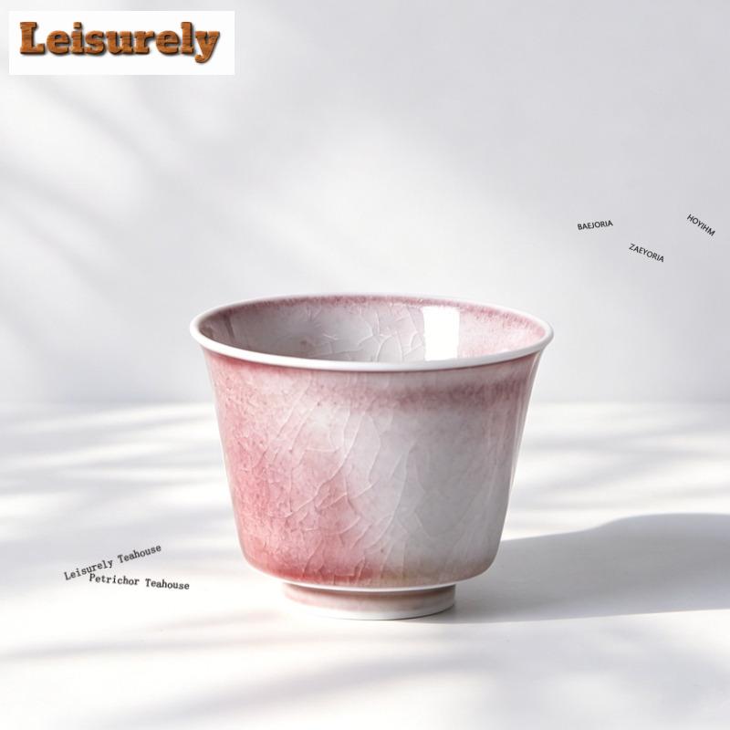 11ml Wabi-sabi Wind Kiln Fambe Red Teacup Ancient Tea Bowl Tea Pair Tea-tasting Fragrance Cup Chazhan Master Cups Tea Set Gift