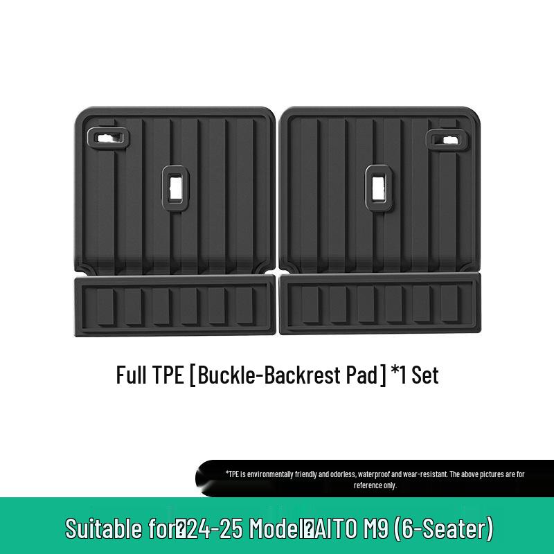 Eco-friendly TPE Car Mats Set for 2024-2025 AITO M9: Orange Floor, Seat Back, and Trunk Mats