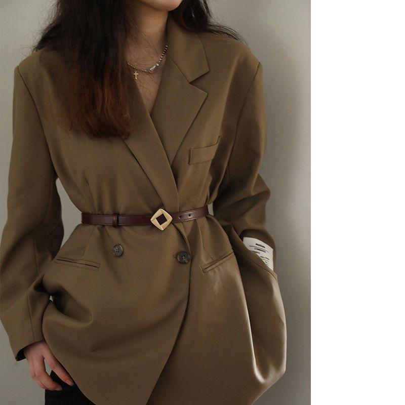 Sleek Two Womens Layer Cowhide Waist Belt In Chic Colors Perfect For Fall Trends Fashion