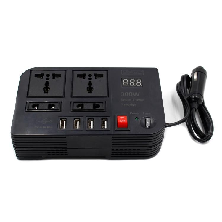 300W Car Power Inversor for DC 12V to AC 220V Converter Inversor Digital Display