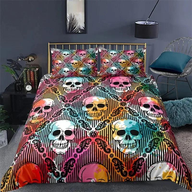 3D Printed Gothic Skull Bedding Set Duvet Cover Bedroom Comforter Covers Single Twin King Size Quilt Cover Home Textile