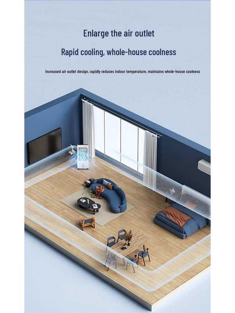 Mobile Air Cooler with Strong Fan, Add Water/Ice for Extra Cooling - Ideal for Small Bedrooms