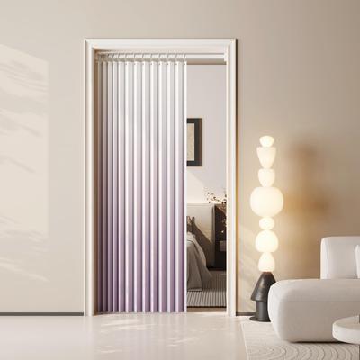Mizukiori Stylish Folding Room Divider Door Light Energy Floral Print Compact Ideal for Living and Length Width Gradient Purple Curtain, Curtain,