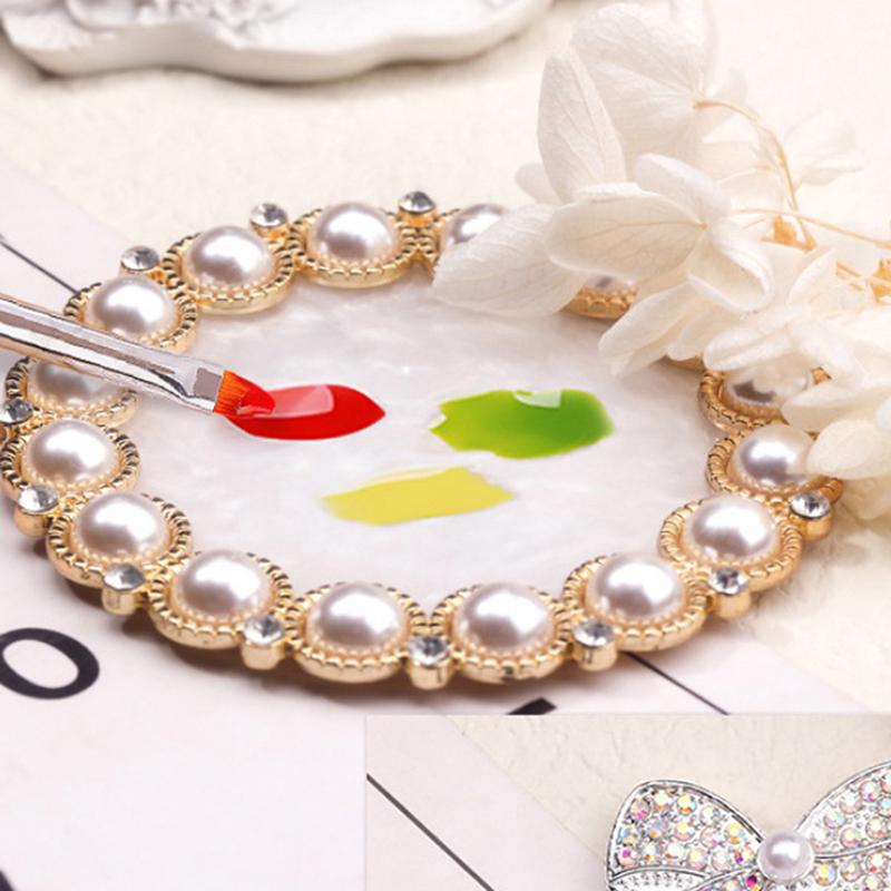 1Pcs Pearl Nail Art Palette False Nail Tips Drawing Board Display Stand Resin Showing Shelf Salon Manicure Tools