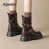 Augusden Women's Chunky Heel High Ankle Boots - Y2K Retro British Style, Thick-Soled, 2025 Collection