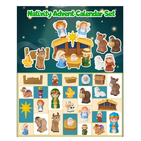 Nativity Advent Calendar Little People Collectibles Religious Christmas Countdown Calendar Christian Advent Calendar Gift for Kids Teens Families