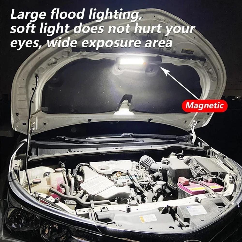 LED Portable Work Light Powerful Camping Lantern USB Rechargeable Work Lamp With Magnet Hook Waterproof Repair Camping Lights