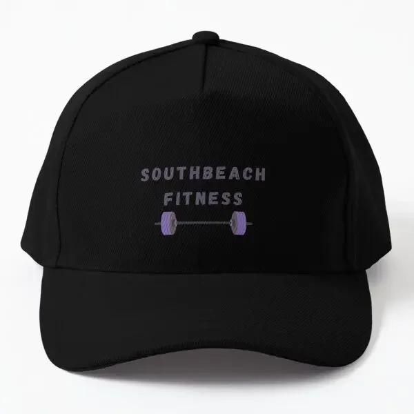 

South Beach Fitness Baseball Cap Hat Snapback Black Printed Bonnet Boys Mens Women Sport Solid Color Fish Casquette Czapka Black