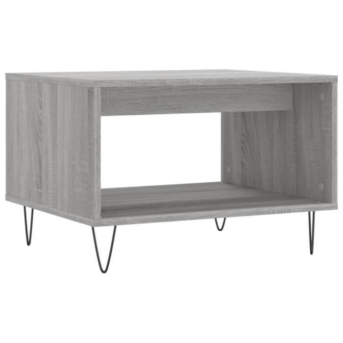 VidaXL Table basse sonoma gris 60x50x40 cm bois d'ingénierie 829258