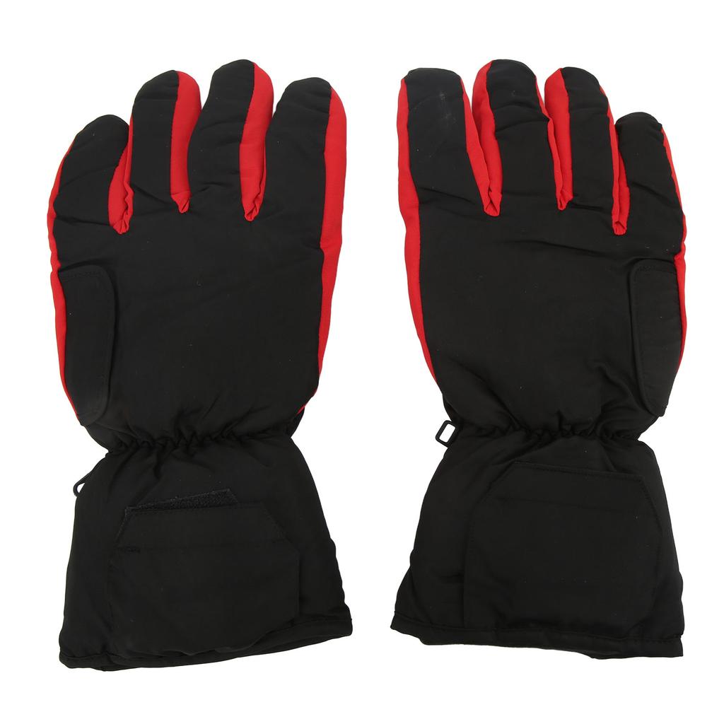 Electric Heated Gloves Polyester Waterproof Battery Powered Winter Heated Gloves for Skiing Black