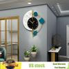 Small Quartz Wall Mounted Clock with 9.45-inch Large Dial, Modern Geometric Shape Home Decorfor Living Room, Entrance & Bedroom