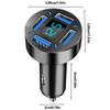 4 Ports 66W PD QC3.0 Car Charger 12V-24V USB Car Charger Socket Ultra Fast Digital Display Phone Charge Power Adapter Outlet