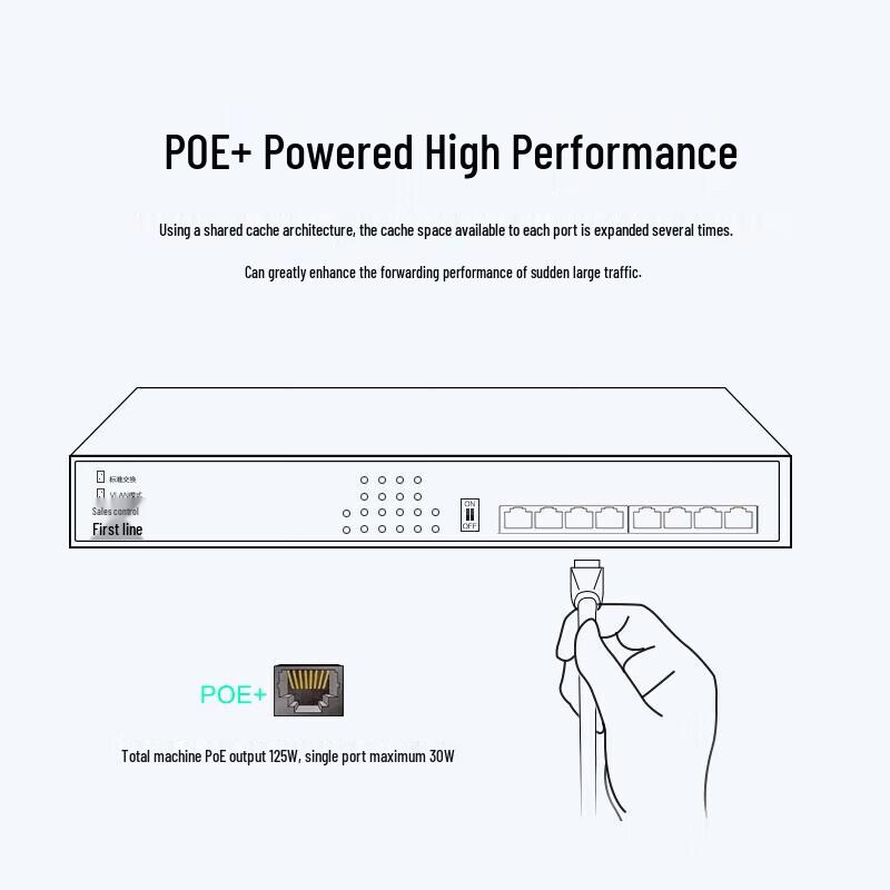 H3C MS4008V2-PWR 8-Port Gigabit Unmanaged PoE Security Switch