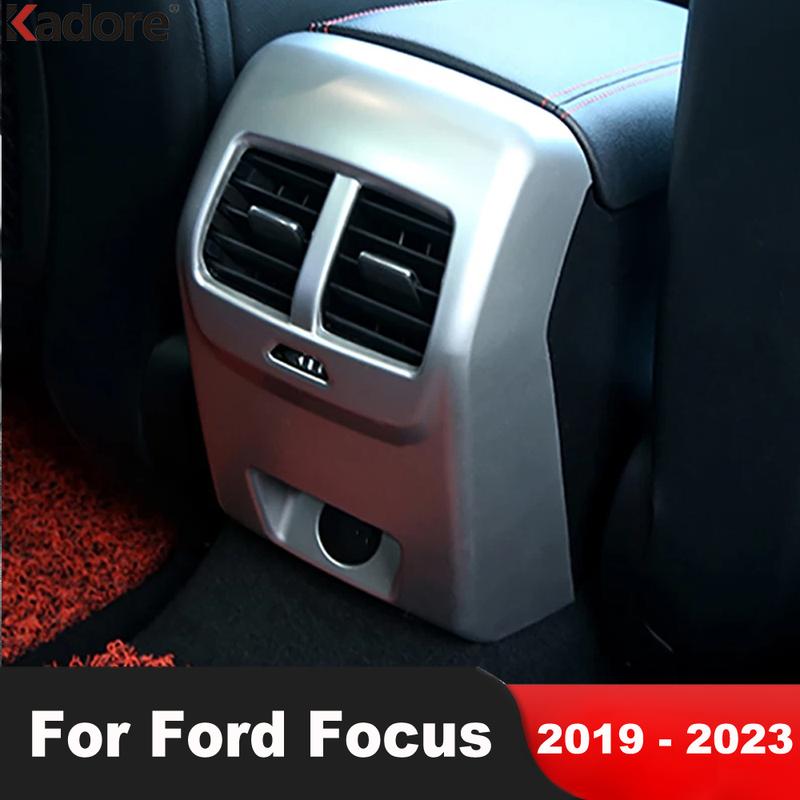 For Ford Focus Carbon Fiber Car Armrest Rear Air Condition Vent Outlet Cover Trim Interior Accessories