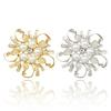 Women Breastpin Elegant No Deformation Flower Rhinestone Faux Pearl Brooch Pin for Party Dating