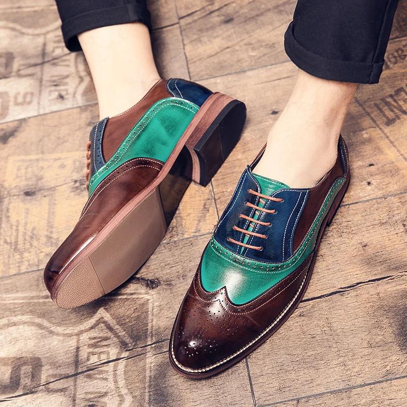 FashionLuxury Brand Loafers Mens Shoes Fashion Casual Thick Bottom Business Man Oxford Shoes Men Contrast Color Wedding Shoes for Men