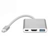 INF Adaptateur multiport USB-C vers USB, USB-C (USB PD), compatible HDMI 4K Argent