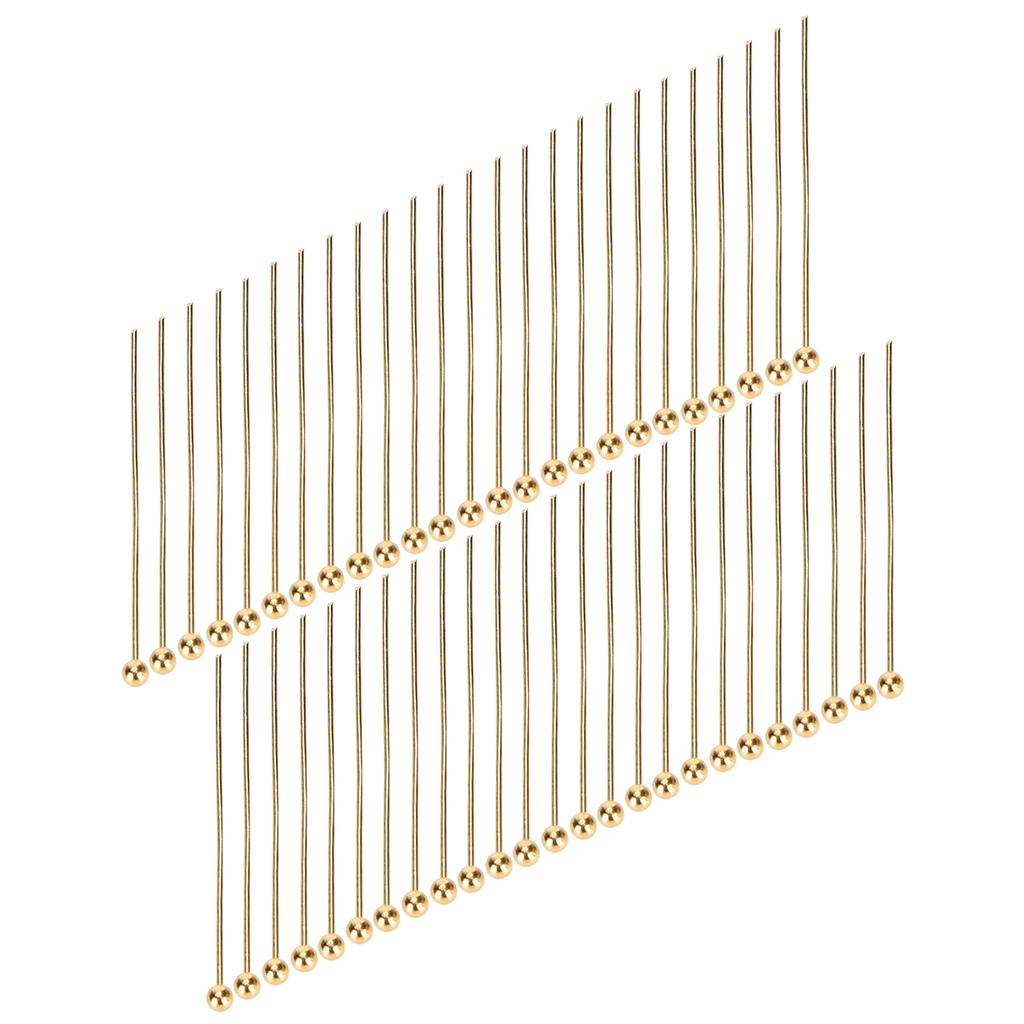50pcs Ball Head Pins Jewelry Pendant DIY Craft Bead Making Parts Accessory SuppliesGold 30mm   1.18in