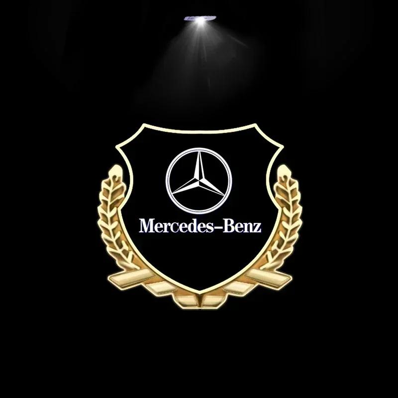 GDX2 2pcs Car Door Welcome Light Logo Emblem For Mercedes Benz A C E GLC GLA GLE GLB Class W177 W205 W212 W213 X253 X156 W166 X247